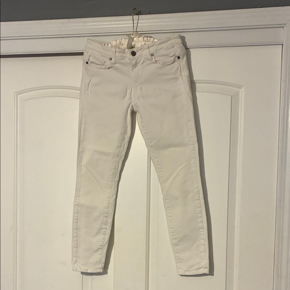 PAIGE Women's White Skinny ankle Jeans